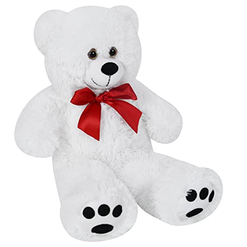 monzana® Teddybär L - XXXL 50-175cm Weiches Fell Schleife Tatzendruck Geschenk Plüschtier Kuscheltier Stofftier Riesen Teddy Bär von Monzana