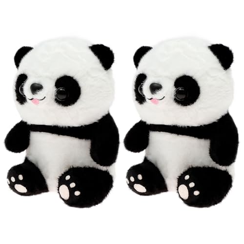 Deuson 2 Stück Panda Kuscheltier,Plüschtier,Kuscheltiere,Soft Plüsch,Schwarz Weißes Farbschema,Puppen Geschenk,für Emotionales Begleitspielzeug,Beruhigender Schlaf(Schwarz und Weiß) von Deuson