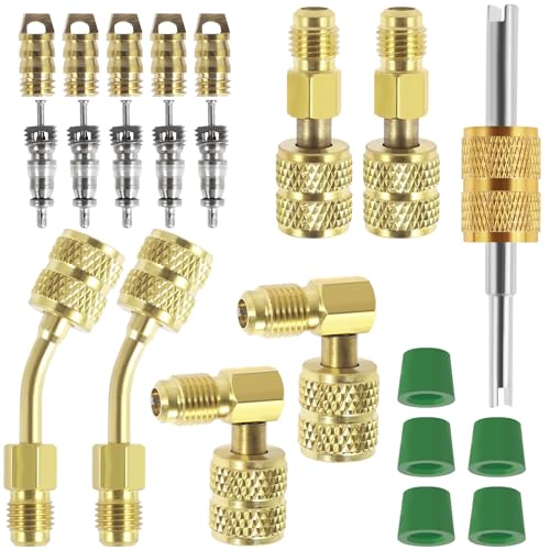 Deuson R410 Adapter Kit Metall Mini Split Vakuumpumpe Set R410 -Konverteranschluss langlebig 1/4Sae bis 5/16Sae Adapter R410 Adapteranschluss für die Klimaanlage(AD-C22) von Deuson