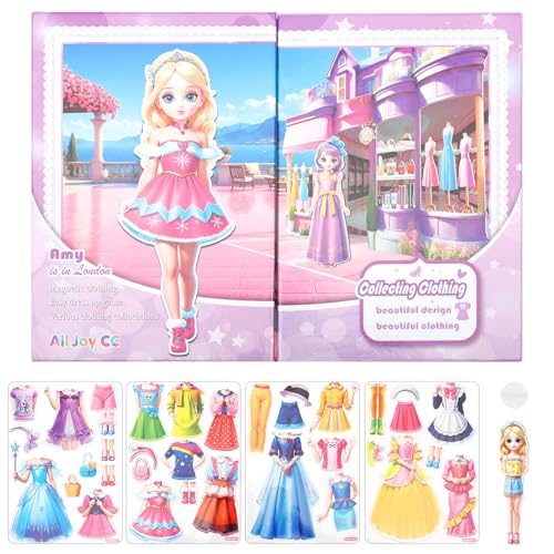 Dress me Up Stickerbuch,Topmodel Aufkleber,Reusable Sticker Book,Magnetisches Quiet Book,Mädchen Geschenk,3D Sticker,für Verkleiden,Reisen und Autofahren(Stil 1) von Deuson