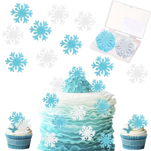 Blau Weiß Schneeflocken, 50 Stück Snowflake Cake Decoration Tortendeko Geburtstag Party Kuchen Dekorationen Zubehör für Torten, Snowflake Cupcake Toppers Blau Weiß Schneeflocken, 50 Stück Snowflake Cake Decoration Tortendeko Geburtstag Party Kuchen Dekorationen Zubehör für Torten, Snowflake Cupcake Toppers von Devenirriche