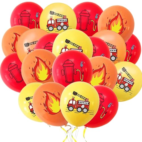 Feuerwehr Luftballons, 36 Stück 12 Zoll Feuerwehr Geburtstag Feuerwehrauto Ballons Rot Orange gelb rot Feuerwehrauto Thema Kindergeburtstag Für Feuerwehr Deko Feuerwehr Deko Kindergeburtstag Ballon von Devenirriche
