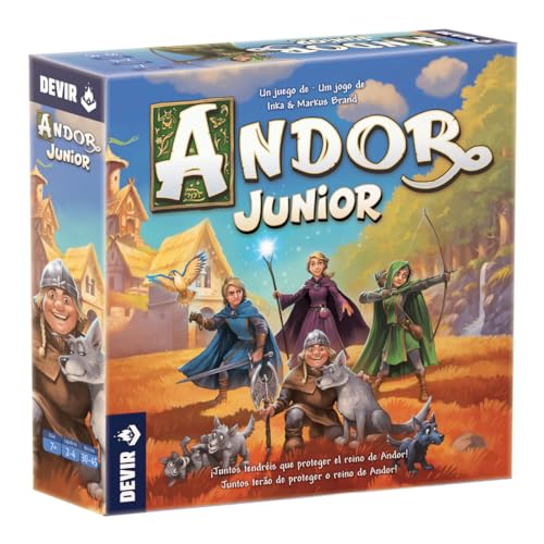 DEVIR Andor Junior Mehrsprachiges Fantasy-Brettspiel für Kinder (2–4 Spieler, ab 7 Jahren) von Devir