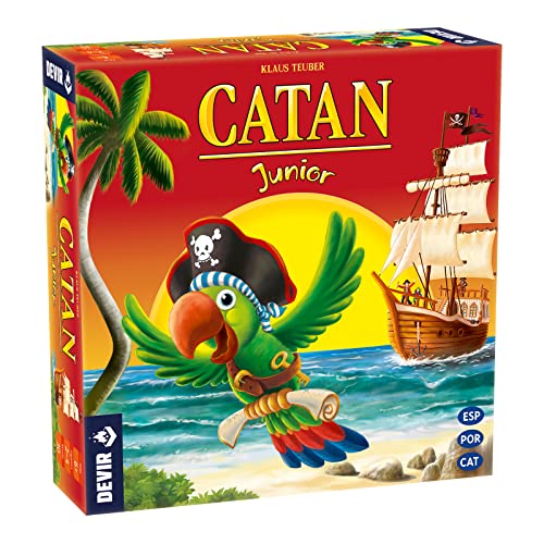 Devir - Catan Junior, Brettspiel in Spanisch, Katalanisch und Portugiesisch, Brettspiel für Kinder, 6 Jahre, Familienspiel, Lustig (BGCATJU) von Devir