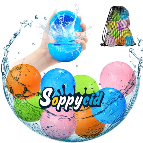 Wasserbomben Wiederverwendbar Pool Spielzeug 8 StüCk,Wiederverwendbare Wasserbomben FüR Kinder,Wasserbomben SelbstschließEnd FüR Strandspielzeug Wasserspielzeug Party,Wasserspielzeug Kinder Outdoor von Devlibow