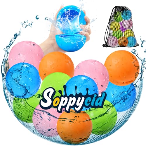 Wasserbomben Wiederverwendbar Pool Spielzeug 12 StüCk,Wiederverwendbare Wasserbomben FüR Kinder,Wasserbomben SelbstschließEnd FüR Strandspielzeug Wasserspielzeug Party,Wasserspielzeug Kinder Outdoor von Devlibow