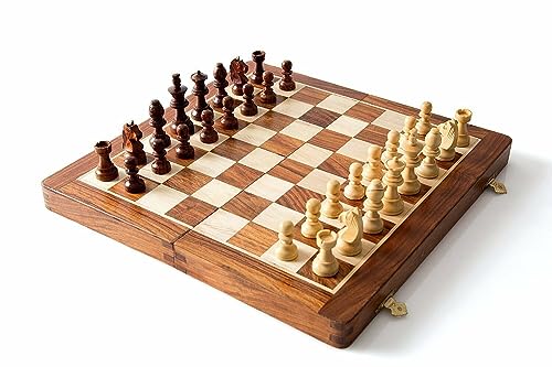 Devyom Handgefertigtes magnetisches quadratisches Schachbrett aus Holz mit.. von Devyom