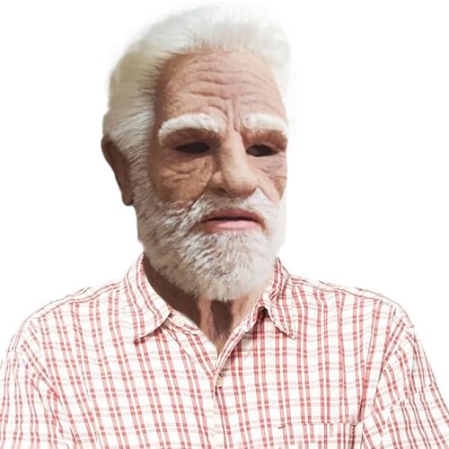 Dewireaey Realistische Altenmaske Gesichtsmaske - Halloween Latexmaske für Herren Erwachsene | Helm mit verstellbarem Sitz Gruseliges Kostümzubehör für Karneval Cosplay Party Maskerade Weihnachten von Dewireaey