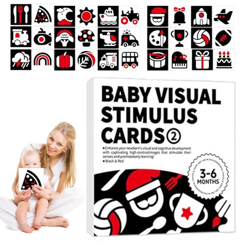 Dewireaey Visuelle Stimulationskarten,Schwarz Weiß Sensorik Karten Für Babys - Visuelle Stimulation Zur Gehirnentwicklung Für Babys Und Kleinkinder Dewireaey Visuelle Stimulationskarten,Schwarz Weiß Sensorik Karten Für Babys - Visuelle Stimulation Zur Gehirnentwicklung Für Babys Und Kleinkinder von Dewireaey