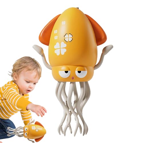 Dewppxi Electric Dancing Octopus Toy, Oktopus Krabbelspielzeug, Tanzender Oktopus Baby Spielzeug Mit LED-Lichtern Und Musik für die Bauchlage, Krabbelspielzeug für Junge Mädchen (Gelb) von Dewppxi
