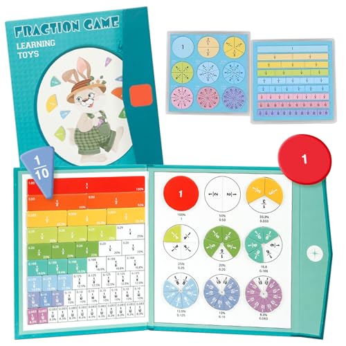Dewppxi Magnetisches Mathe-Meisterset – 102 Teile, Magnetisches Bruchrechnen-Puzzle für Kinder, Magnetische Bruchscheibe Bruchrechnen Lernhilfe, Lernspielzeug für Jungen und Mädchen (1set) von Dewppxi