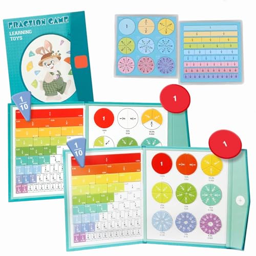 Dewppxi Magnetisches Mathe-Meisterset – 102 Teile, Magnetisches Bruchrechnen-Puzzle für Kinder, Magnetische Bruchscheibe Bruchrechnen Lernhilfe, Lernspielzeug für Jungen und Mädchen (2set) von Dewppxi
