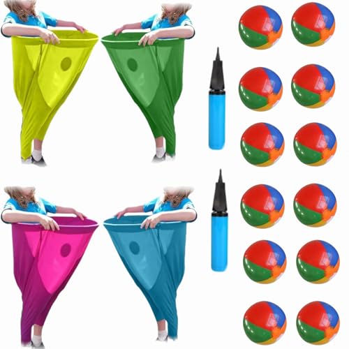 Dewppxi Oma-Hosen Gartenspiele, Riesige Oma-Hosen-Spiel für draußen, Granny Pants Yard Game, mit Hüpfbällen, Oma-Hosen-Hofspiel für Familientreffen im Freien (Mix-4set) von Dewppxi