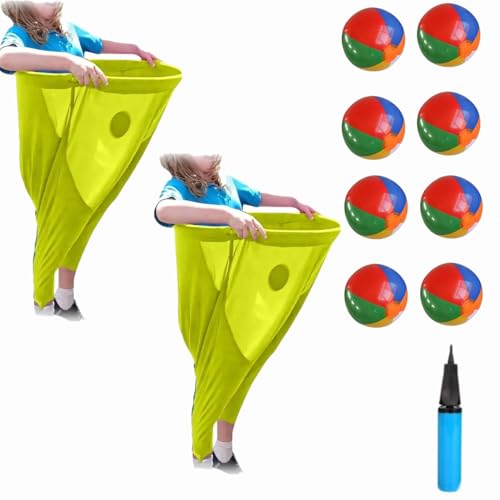 Dewppxi Oma-Hosen Gartenspiele, Riesige Oma-Hosen-Spiel für draußen, Granny Pants Yard Game, mit Hüpfbällen, Oma-Hosen-Hofspiel für Familientreffen im Freien (gelb-2set) von Dewppxi