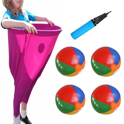 Dewppxi Oma-Hosen Gartenspiele, Riesige Oma-Hosen-Spiel für draußen, Granny Pants Yard Game, mit Hüpfbällen, Oma-Hosen-Hofspiel für Familientreffen im Freien (rot-1set) von Dewppxi