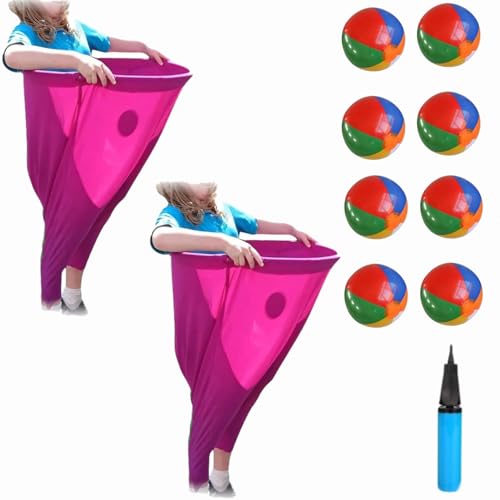 Dewppxi Oma-Hosen Gartenspiele, Riesige Oma-Hosen-Spiel für draußen, Granny Pants Yard Game, mit Hüpfbällen, Oma-Hosen-Hofspiel für Familientreffen im Freien (rot-2set) von Dewppxi