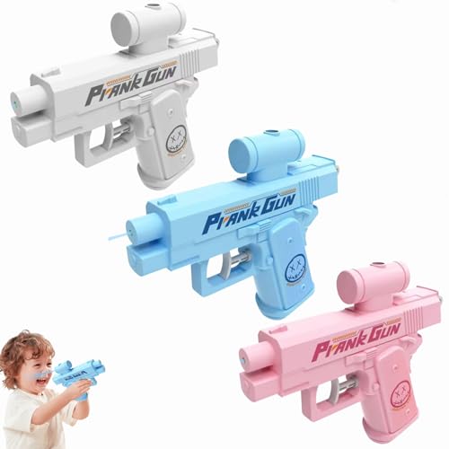 Prank Two Way Water Gun, Prank Squirt Gun, Prank Wasserpistole mit Rückspritzeffekt, Double Sided Reverse Water Gun, Scherz-Zweiwege-Wasserpistole für Erwachsene und Kinder (Blau+Weiß+Rosa) von Dewppxi