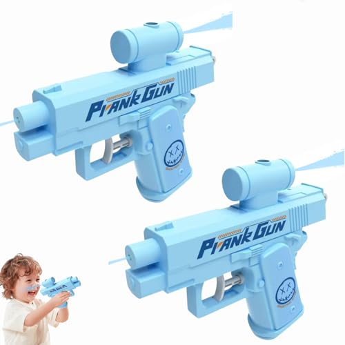 Prank Two Way Water Gun, Prank Squirt Gun, Prank Wasserpistole mit Rückspritzeffekt, Double Sided Reverse Water Gun, Scherz-Zweiwege-Wasserpistole für Erwachsene und Kinder (Blau-2Stück) von Dewppxi