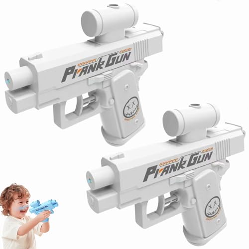 Prank Two Way Water Gun, Prank Squirt Gun, Prank Wasserpistole mit Rückspritzeffekt, Double Sided Reverse Water Gun, Scherz-Zweiwege-Wasserpistole für Erwachsene und Kinder (Weiß-2Stück) von Dewppxi