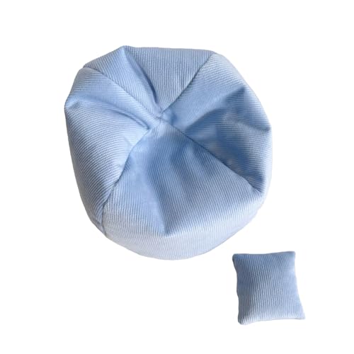 Mini-Sofa für Mode - Entzückende faule Miniatur-Couch-Accessoires, kompatibel mit 17 cm großen Puppen, für Puppenzimmer, Sammlung und Display (blau) von Dexprosy