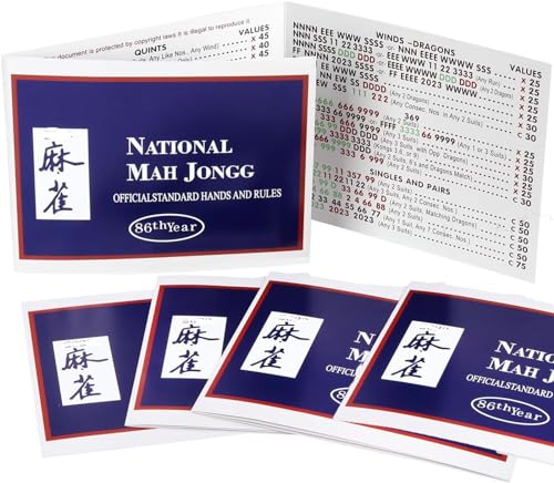 Deysen Mahjong-Karten 2024, 2024, Mahjong-Karte, Großdruck, Mahjong-Karte 2024, offizielle Standardhände und Regeln, Mahjong-Karten für Familientreffen, Wettbewerbe, Blau, 5 Stück von Deysen