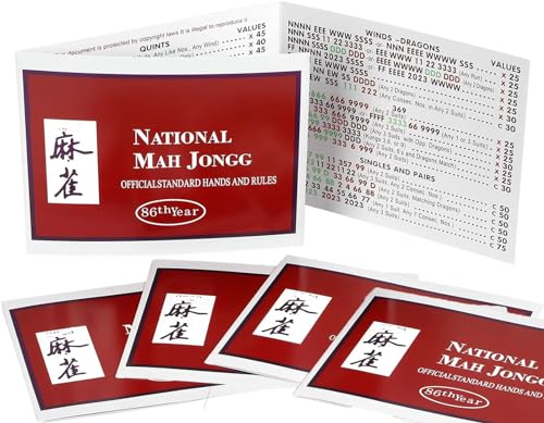 Deysen Mahjong-Karten 2024, 2024, Mahjong-Karte, Großdruck, Mahjong-Karte 2024, offizielle Standardhände und Regeln, Mahjong-Karten für Familientreffen, Wettbewerbe (rot) von Deysen