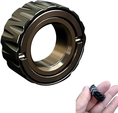 Doppelfunktions-Edelstahl-Motorrad-Reifen, Fidget-Ringe, Angstspielzeug, Angstabbau-Ring-Spielzeug, Fidget-Spinner-Ring, Herren, Fidget Toys (B) von Deysen