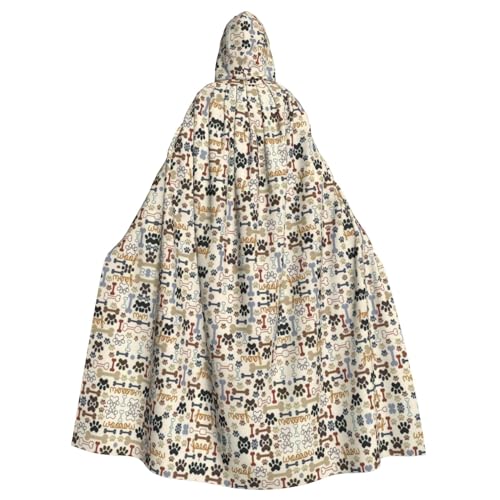 Dfeppjhg Kapuzenumhang mit Hundeknochen, Pfotenabdruck, mit Kapuze, Halloween, Weihnachten, Party, Cosplay-Kostüme Dfeppjhg Kapuzenumhang mit Hundeknochen, Pfotenabdruck, mit Kapuze, Halloween, Weihnachten, Party, Cosplay-Kostüme von Dfeppjhg