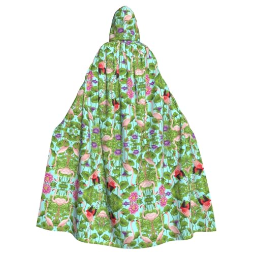 Dfeppjhg Kapuzenumhang mit Kapuze und Flamingo-Motiv und Blumenmotiv, Halloween, Weihnachten, Party, Cosplay-Kostüme Dfeppjhg Kapuzenumhang mit Kapuze und Flamingo-Motiv und Blumenmotiv, Halloween, Weihnachten, Party, Cosplay-Kostüme von Dfeppjhg