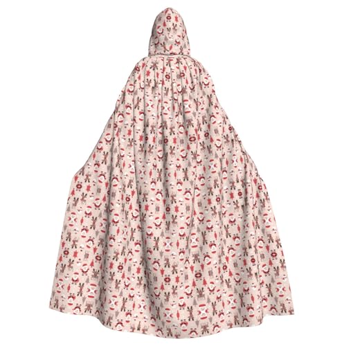 Dfeppjhg Niedlicher Weihnachtsumhang mit Kapuze, bedruckt, mit Kapuze, Halloween, Weihnachten, Party, Cosplay-Kostüm von Dfeppjhg