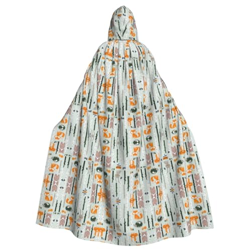 Dfeppjhg Süßer Fuchsbär, Vogelbaum-Druck, Kapuzenumhang mit Kapuze, Halloween, Weihnachten, Party, Cosplay-Kostüme Dfeppjhg Süßer Fuchsbär, Vogelbaum-Druck, Kapuzenumhang mit Kapuze, Halloween, Weihnachten, Party, Cosplay-Kostüme von Dfeppjhg