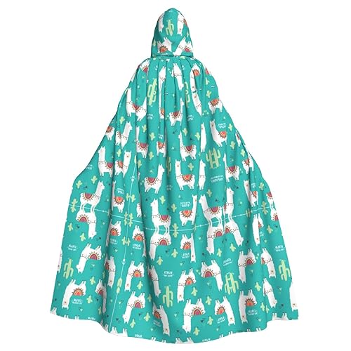 Dfeppjhg Süßer weißer Lama- und Kaktus-Druck, Kapuzenumhang mit Kapuze, Halloween, Weihnachten, Party, Cosplay-Kostüme Dfeppjhg Süßer weißer Lama- und Kaktus-Druck, Kapuzenumhang mit Kapuze, Halloween, Weihnachten, Party, Cosplay-Kostüme von Dfeppjhg