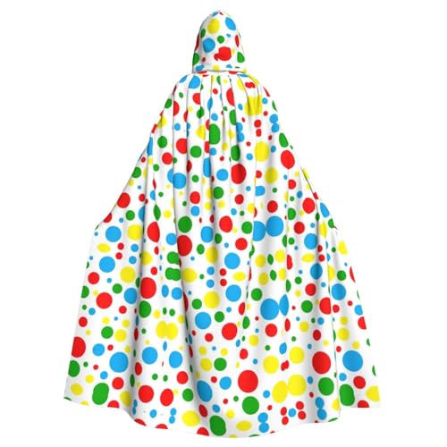 Dfeppjhg Umhang mit Kapuze, bunt, gepunktet, mit Kapuze, Halloween, Weihnachten, Party, Cosplay-Kostüm Dfeppjhg Umhang mit Kapuze, bunt, gepunktet, mit Kapuze, Halloween, Weihnachten, Party, Cosplay-Kostüm von Dfeppjhg