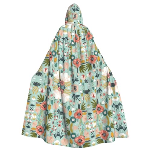 Dfeppjhg Umhang mit Kapuze und buntem Flora-Druck, für Halloween, Weihnachten, Party, Cosplay-Kostüme Dfeppjhg Umhang mit Kapuze und buntem Flora-Druck, für Halloween, Weihnachten, Party, Cosplay-Kostüme von Dfeppjhg