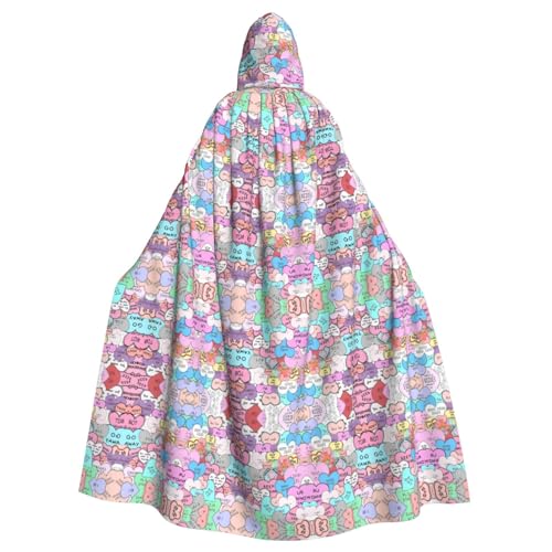 Dfeppjhg Umhang mit Kapuze und buntem Herz-Standard-Druck, mit Kapuze, Halloween, Weihnachten, Party, Cosplay-Kostüm Dfeppjhg Umhang mit Kapuze und buntem Herz-Standard-Druck, mit Kapuze, Halloween, Weihnachten, Party, Cosplay-Kostüm von Dfeppjhg