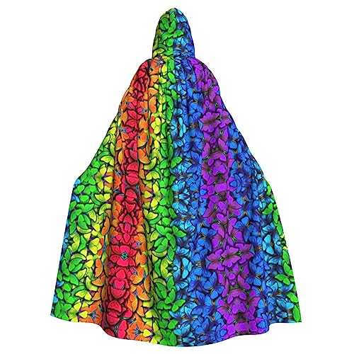 Dfeppjhg Umhang mit Kapuze und buntem Schmetterlings-Aufdruck, für Halloween, Weihnachten, Party, Cosplay-Kostüme Dfeppjhg Umhang mit Kapuze und buntem Schmetterlings-Aufdruck, für Halloween, Weihnachten, Party, Cosplay-Kostüme von Dfeppjhg