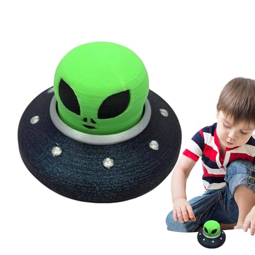 Dfstvup 3D-Gedrucktes Drück-Spielzeug,Raumschiff Schreibtischspielzeug Mit Mechanischem Klickgerät - Außerirdischer Schlüsselanhänger, Unterhaltungsspiel Für Zuhause & Reisen von Dfstvup