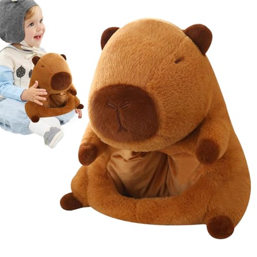 Dfstvup Gefüllte Capybara Plüschkopfbedeckung, Plüsch -Capybara -Kopfbedeckung, Lustige Spielequote Capybara Plüschhaarkappen, Halloween Christmas Party Cosplay Kostümzubehör ausgestopfte Kopfcover von Dfstvup