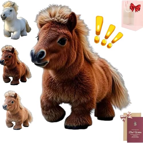 Dfstvup My Realistic Robot Ponys Walks, Barks, and Wags Its Tail - Electronic Pets My Little Ponys Toys, Ultra Realistic Interactive AI Robotic Horse Plush Toy, Just Like The Real Thing von Dfstvup