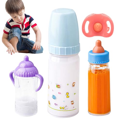 Dfstvup Puppenflaschen-Set,3 Stück sichere magische Puppen-Milchflaschen - Verschwindende Milch- und Saftflaschen, Puppen-Fütterungsspielzeug-Set mit Schnuller Dfstvup Puppenflaschen-Set,3 Stück sichere magische Puppen-Milchflaschen - Verschwindende Milch- und Saftflaschen, Puppen-Fütterungsspielzeug-Set mit Schnuller von Dfstvup