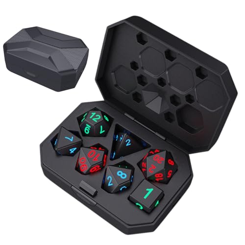 Beleuchtetes Würfel-Set, große polyedrische Würfel für Rollenspiele, leuchtet im Dunkeln, 7-teilig, wiederaufladbare LED-Würfel mit Ladehülle, atemberaubende Lichteffekte, ideal für Sammler und Gamer Beleuchtetes Würfel-Set, große polyedrische Würfel für Rollenspiele, leuchtet im Dunkeln, 7-teilig, wiederaufladbare LED-Würfel mit Ladehülle, atemberaubende Lichteffekte, ideal für Sammler und Gamer von Dgayaeic