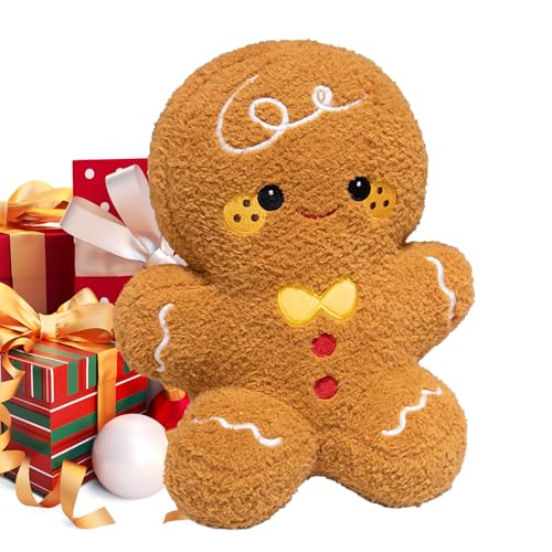 Dgayaeic Christmas Gingerbread Plush Doll - Weihnachts Plüschtier Stofftier | Kuscheliger Spielbegleiter Für Kinder Mädchen Auto Sofa Bett von Dgayaeic