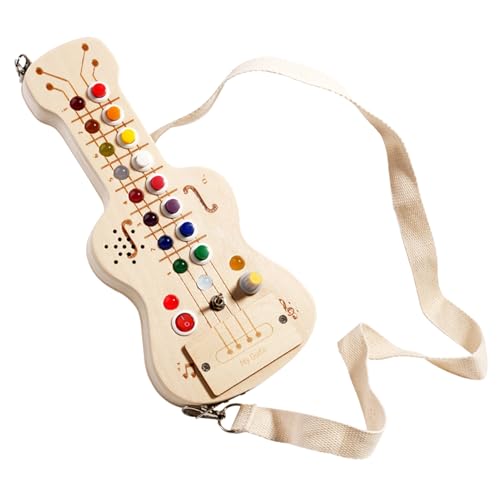 Dgayaeic E -Gitarrenspielzeug, Sensory Activity Board Holzkinder -Gitarrenspielzeug mit LED -Licht, sensorische Entwicklung von Babys, Interaktive, Spaß, ABS Babys in Dgayaeic E -Gitarrenspielzeug, Sensory Activity Board Holzkinder -Gitarrenspielzeug mit LED -Licht, sensorische Entwicklung von Babys, Interaktive, Spaß, ABS Babys in von Dgayaeic