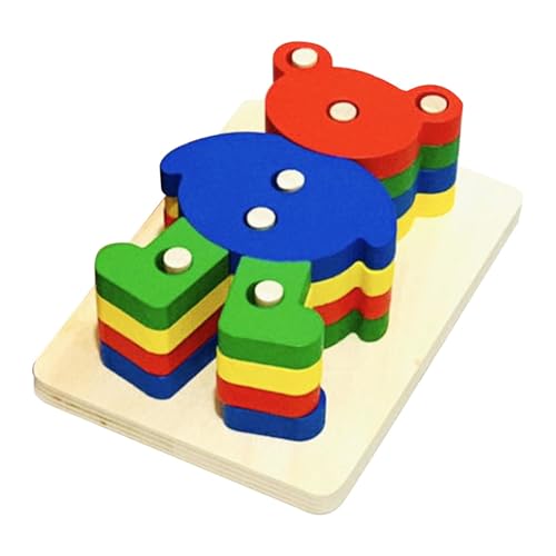 Dgayaeic Holzstapelspielzeug, Bärenform-Farbsortierspielzeug, Vorschulfarberkennungs-Bildungsstapler, interaktiver Spaß, fördert Hand-Eye-Koordination, farbenfroh perfekt für Vorschullerner Dgayaeic Holzstapelspielzeug, Bärenform-Farbsortierspielzeug, Vorschulfarberkennungs-Bildungsstapler, interaktiver Spaß, fördert Hand-Eye-Koordination, farbenfroh perfekt für Vorschullerner von Dgayaeic