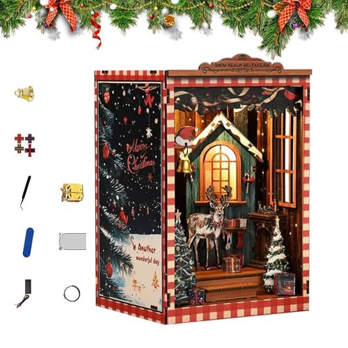 Dgayaeic Miniaturhaus Bausatz für Erwachsene - 3D Holz Puzzle Gebäude Weihnachtshaus Bastelset | Deko Modellbau Bastelset für Kinder Erwachsene Arbeitszimmer Wohnheim Homeoffice Geschäft Schlafzimmer von Dgayaeic