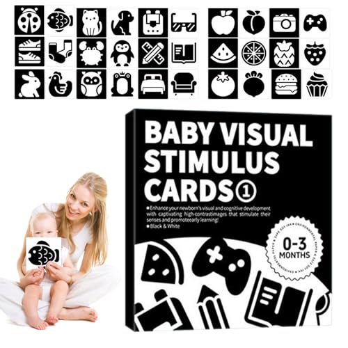 Dgayaeic Visuelle Stimulationskarten - Schwarz Weiß Karten Für Babys - Interaktive Lernhilfe Visuelle Stimulation Für Kinder Dgayaeic Visuelle Stimulationskarten - Schwarz Weiß Karten Für Babys - Interaktive Lernhilfe Visuelle Stimulation Für Kinder von Dgayaeic