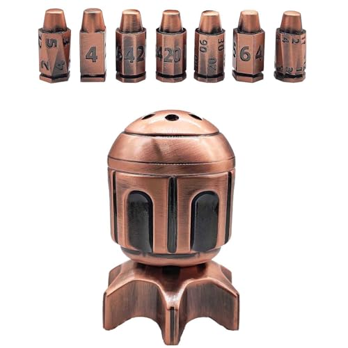 Würfel-Set, Metall-Würfelhalter, Revolver, polyedrischer Kugelhalter, elegantes Ausstellungsstück, tragbar, 8,5 x 8 x 8,8 cm, tolles Geschenk für Sammler, Tischspieler zu jedem Anlass Würfel-Set, Metall-Würfelhalter, Revolver, polyedrischer Kugelhalter, elegantes Ausstellungsstück, tragbar, 8,5 x 8 x 8,8 cm, tolles Geschenk für Sammler, Tischspieler zu jedem Anlass von Dgayaeic