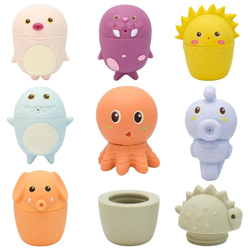 Dhnvcud 8-teiliges Badewannenspielzeug ab 1 2 3 4 Jahr, Silikon Badespielzeug Baby, Schimmelfreies Wasserspielzeug Kinder, Wasserspielzeug Baby ab 6 Monate, Spielzeug Badewanne, Bath Toys Dhnvcud 8-teiliges Badewannenspielzeug ab 1 2 3 4 Jahr, Silikon Badespielzeug Baby, Schimmelfreies Wasserspielzeug Kinder, Wasserspielzeug Baby ab 6 Monate, Spielzeug Badewanne, Bath Toys von Dhnvcud