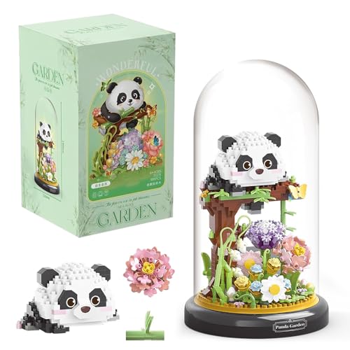 Dhqkqg Panda Mini Bausteine, Panda Klemmbausteines Mini Bausteine, Pan-da Bausteines Bausatz mit Staubschutzhülle, Geschenk für Erwachsene, Kinder, Home Decors (1278) von Dhqkqg