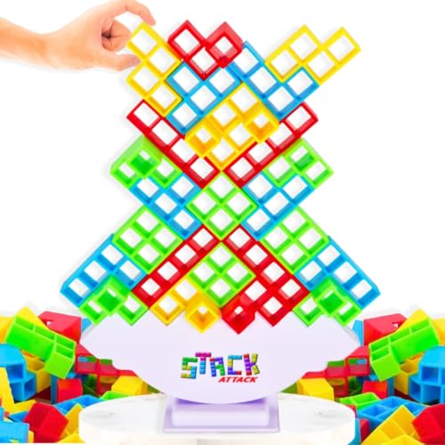 Stack Attack – Spaß für Kinder und Erwachsene, stapelbares Balance-Spiel, perfekt für Familienspielabend, Klassenzimmer, tragbar für Reisen, beliebte Social-Media-Spiele, ab 3 Jahren von DiFFY TOYS AND GAMES
